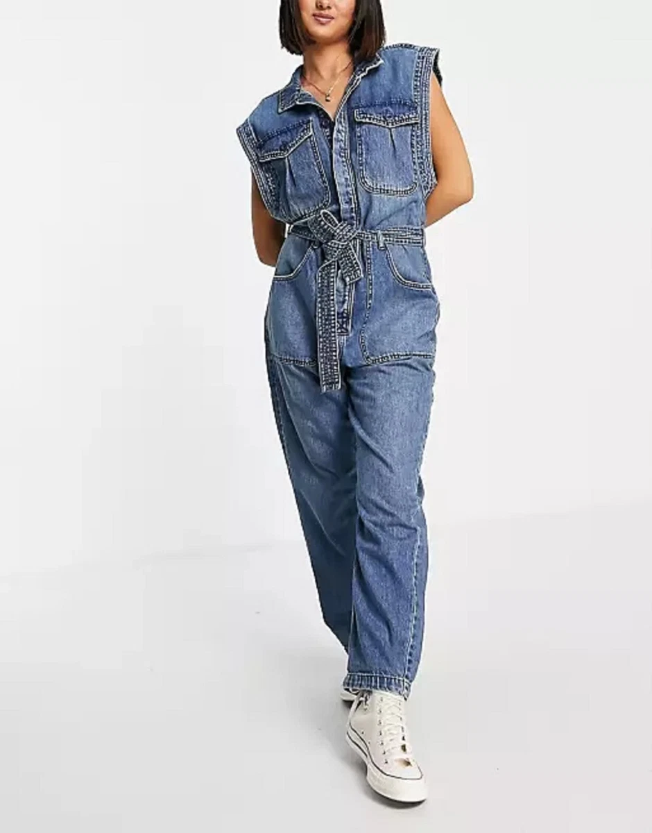 Combinaison en denim sans manches We The Free by Free People 132 avec cravate