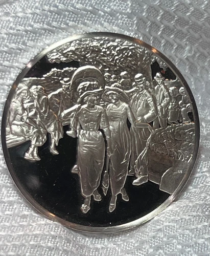 1981 FM Sterling Silver 32.60G Proof Sunday Afternoon In Union Square John Sloan