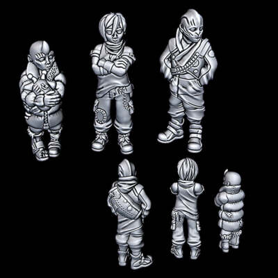 Alien Slum Kids - Novus Landing - Starfinder - Cyberpunk - Science Fiction - Syf