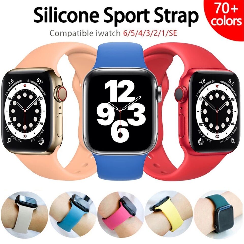 Cinturino silicone per orologio apple watch SE 1 2 3 4 5 6 misura 38 40 42 44 mm