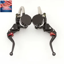 7/8" 22mm CNC Master Cylinder Reservoir Dual Pump Clutch Brake Levers Hydraulic