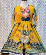 ETHNIC PAKISTANI INDIAN LAWN DIGITAL PRINT DESIGNER NEW KURTI/TUNIC M