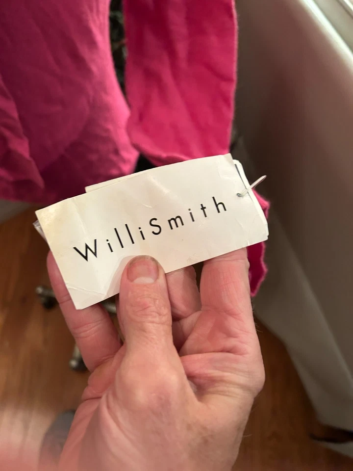 Suéter Willi Smith Para Mujer S Rosa Caliente con Acento de Corbata Lana de Cordero/Angora/Cashmer Foto 4 de 4