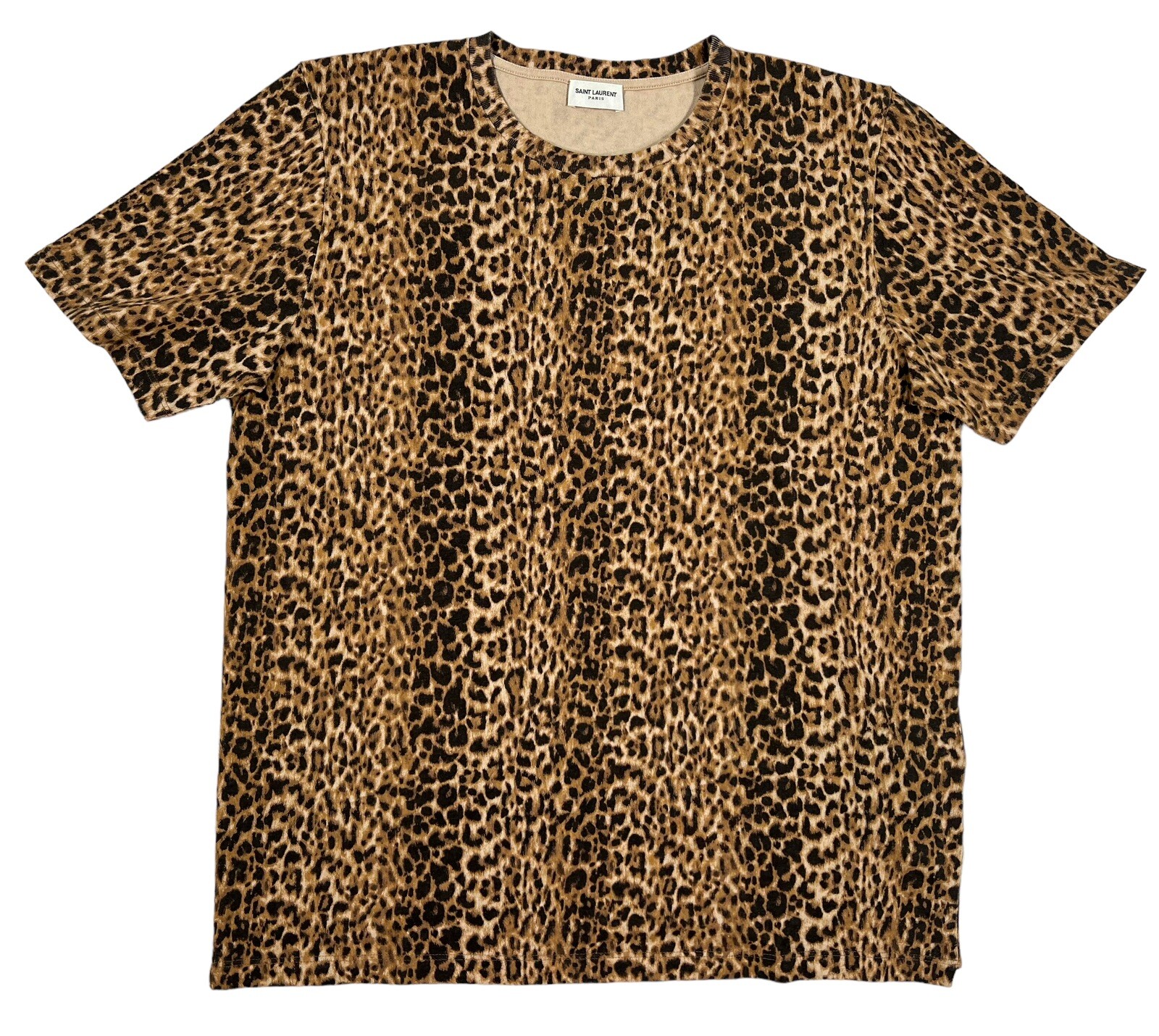 T shirt Saint Laurent Petit in cotone leopardato taglia media Made in Italy