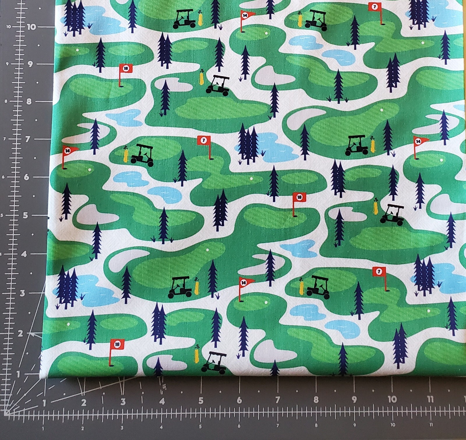 Let's Go Golfing&bull;On The Course, Golf Course Fabric&bull;1yd BTY&bull;Cott&bull;Fast Ship!