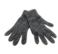 Pure Lambswool Gloves - Women's Short Cuff - Grey Oxford - Made IN Scotland