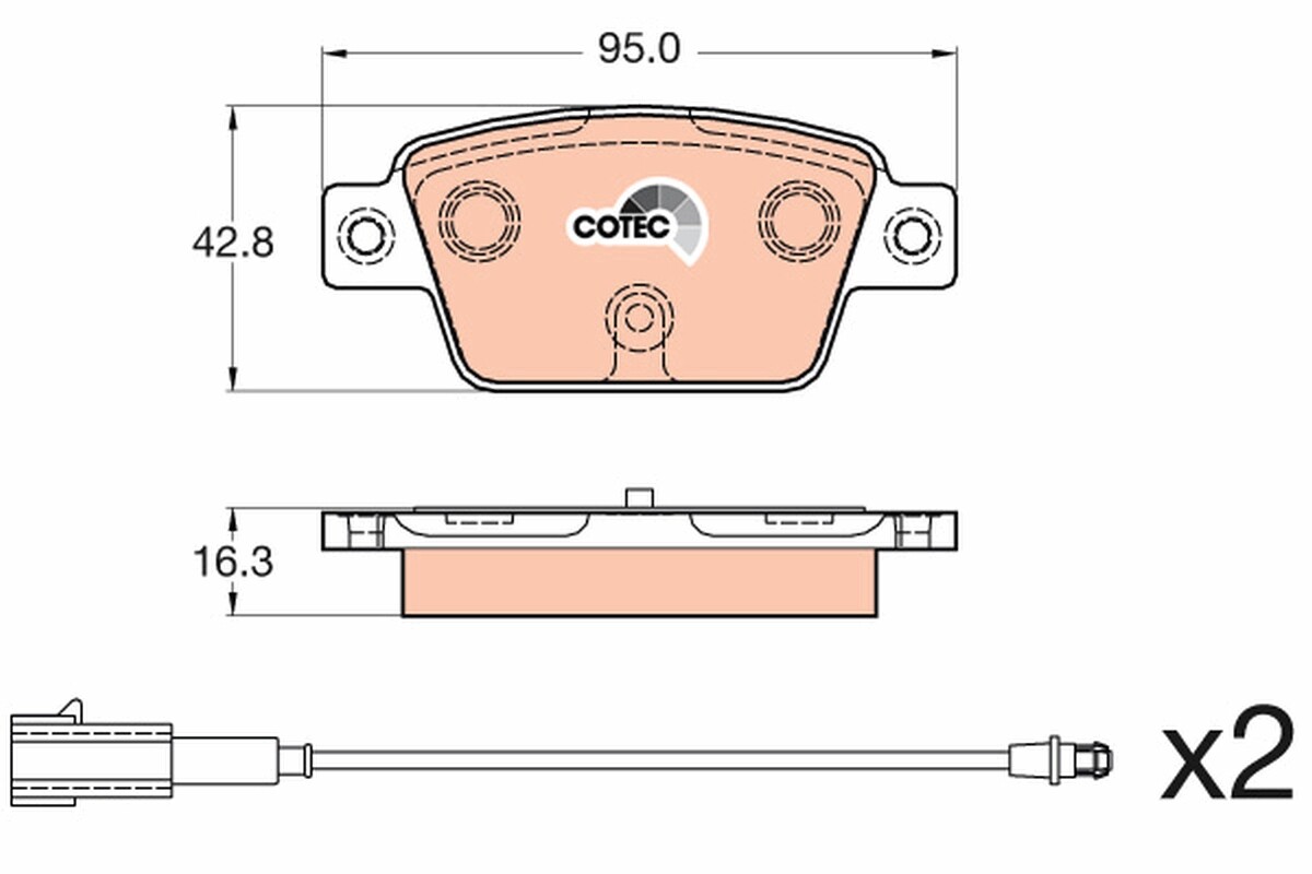 GDB2054 TRW Brake Pad Set, disc brake for CHRYSLER,FIAT,LANCIA