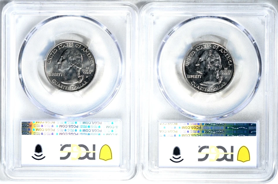 20th Anniversary WI Extra Leaf Low & High Quarters PCGS MS64 - Image 2 of 4