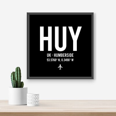 Personalisierter Humberside UK Flughafen Code Druck - jeder Flughafen/Standort, Luftfahrt