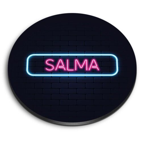 1x Okrągła lodówka MDF Magnes Neonowy znak Design Salma Imię #353476 - Zdjęcie 1 z 1