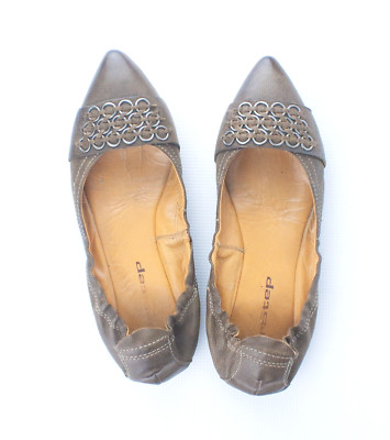 A.S.98 AirStep Womens EU 41 US 9.5 Brown Leather Slip On Flats Shoes Sandals
