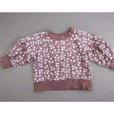 rylee and cru Baby girl ruffle sweater cherry pink 12-18mo