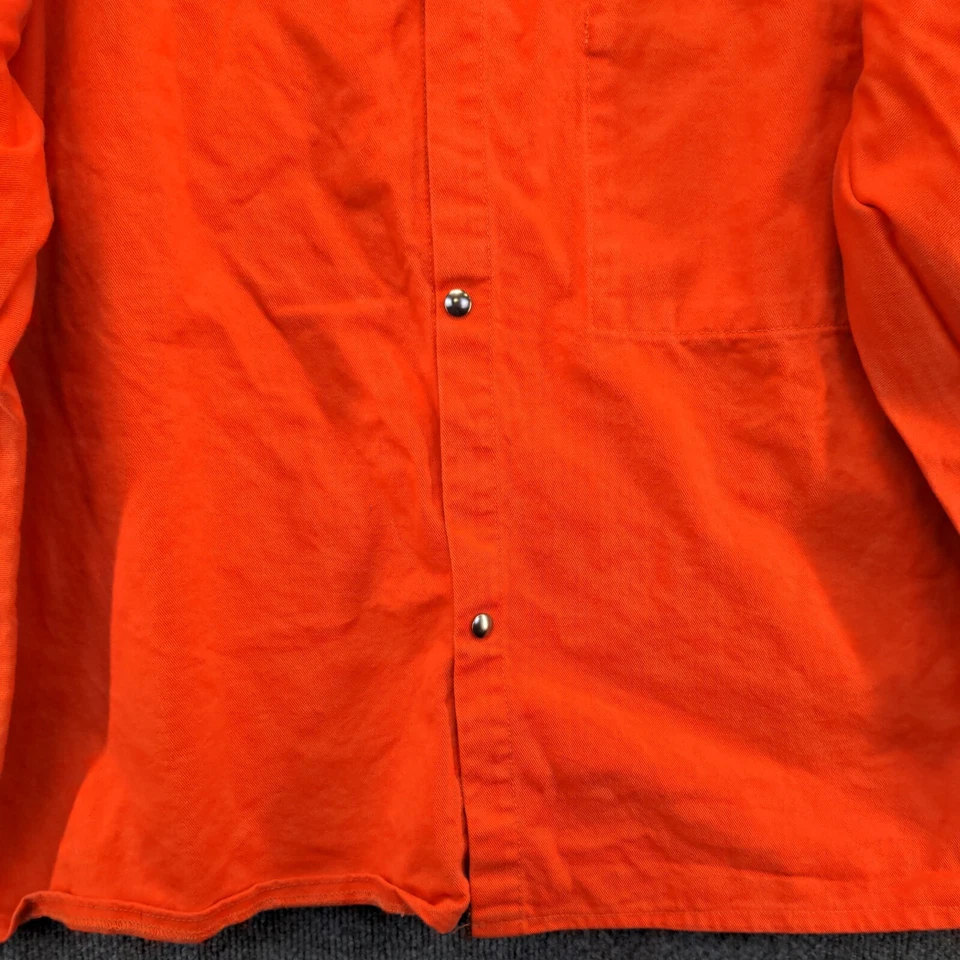 Unbranded Men's Flame Resistant Jacket Orange XL Snap Button Workwear - Image 4 of 4