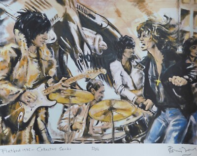 RONNIE WOOD FLAT BED 1975 COLLECTORS SERIES HAND SIGNED