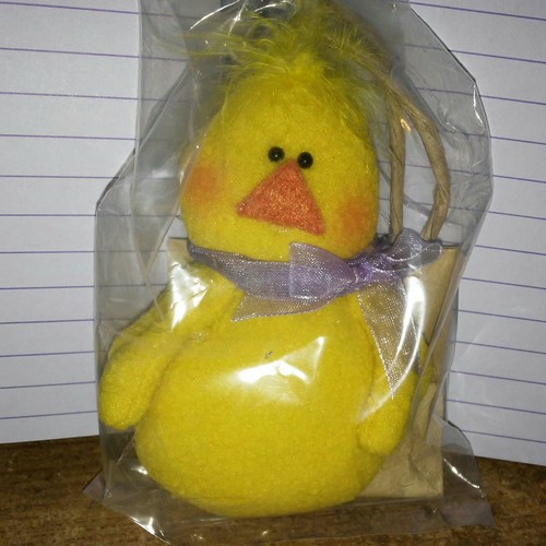 Poussin Gerson 4" décor de Pâques poussin kitsch avec sac - Photo 1 sur 4