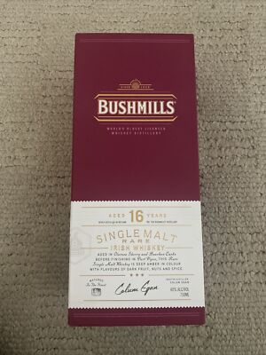 Bushmills Aged 16 years single malt RARE Irish Whiskey Bottle Empty