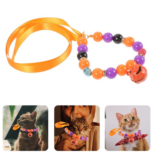 Collier Citrouille Lumineux Halloween - 33 Cm, 8 Lumières LED, Orange, Parfait Pour Fête