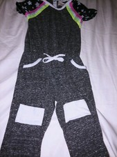 Miki Miette Girls Sz. 4 Gray Star Romper. Adorable, Soft