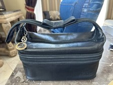 Gianni Versace Rare Bow Vanity Shoulder Top Handle Hand Bag Purse Black Leather