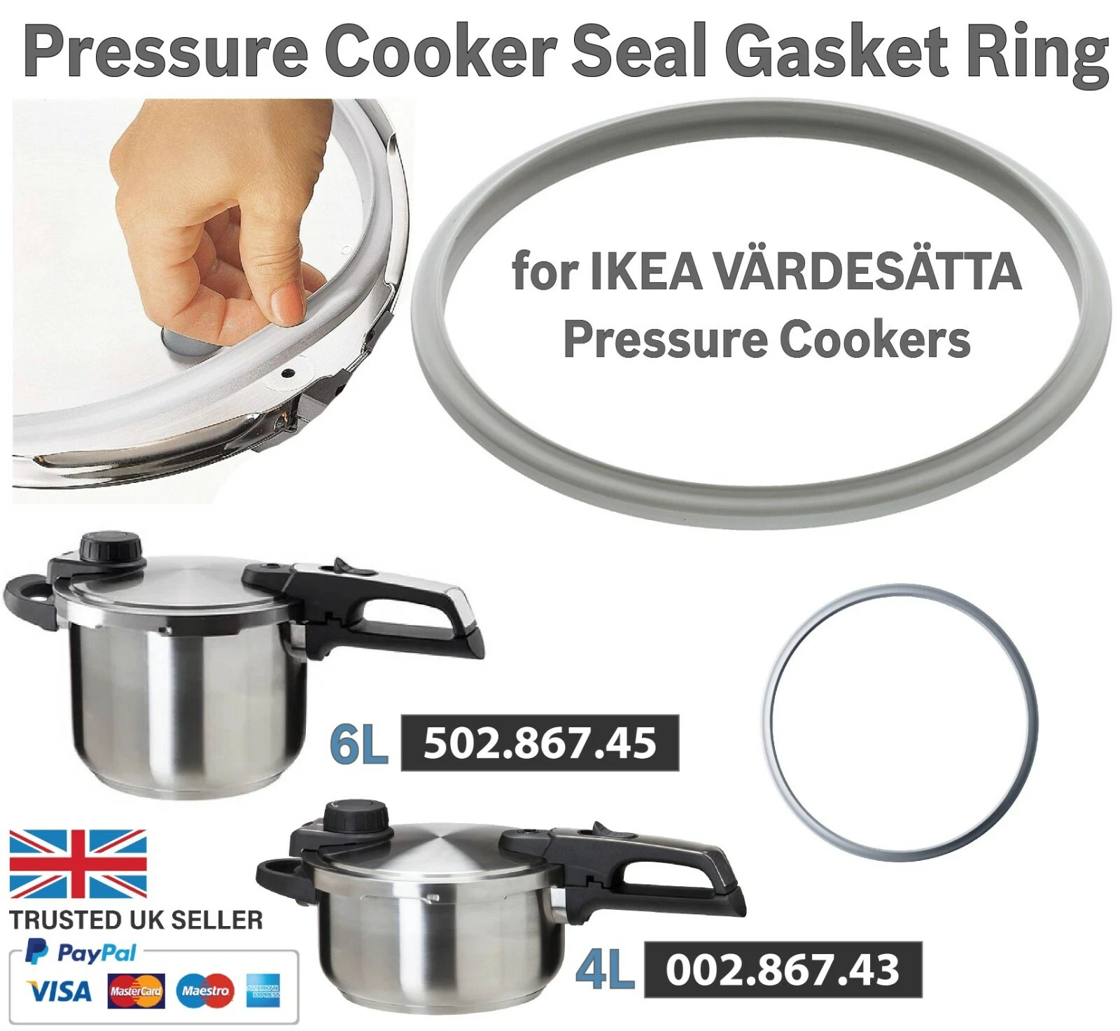 Pressure Cooker Gasket Seal Ring for IKEA VÄRDESÄTTA 4L 6L Pressure Cooker
Opens in a new window or
