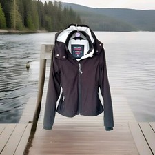 Hollister California All Weather Softshell Jacket Uk Xs Hooded Winter Stretched
