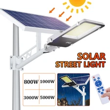 5000W Commercial LED Solar Street Light IP67 Dusk to Dawn Parking Lot Road Lamp