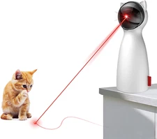 Automatic Cat Laser Toy - Interactive Automatic On/Off Cat Toy (WHITE)