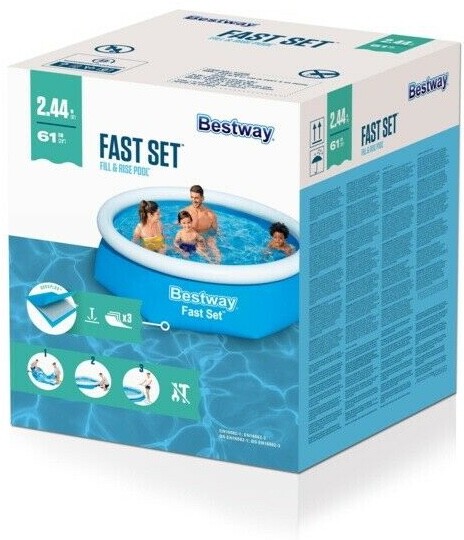 Bestway Round Inflatable Garden Kids Fast Set Paddling Swimming Pool - 8ft x 24""