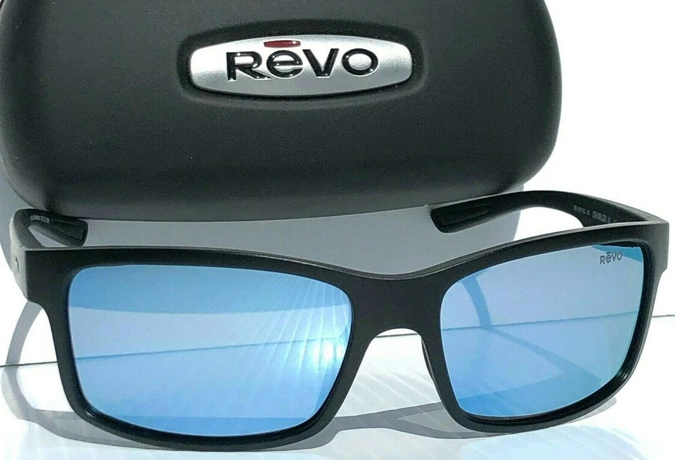 NEW* REVO CRAWLER XL Black Matte POLARIZED Blue Water Len Sunglass 1071XL 01 BL - Image 4 of 4