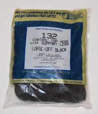 NEW VINTAGE Silkies 132 Control Top Pantyhose Support Legs LARGE OFF BLACK Nylon
