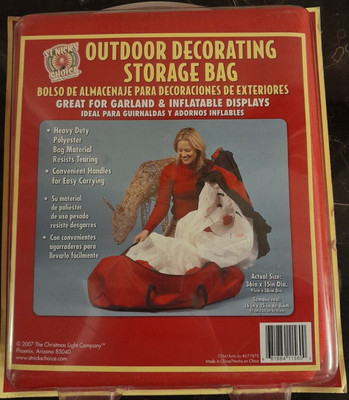 Outdoor Decorating Heavy Duty Storage Bag Red 36'' x 15'' St Nicks Choice