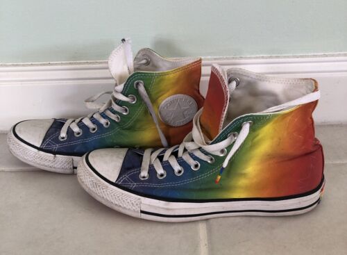 Converse Pride Mens 7/Women 9 Chuck Taylor Hi Top Rainbow limited edition - Picture 1 of 15