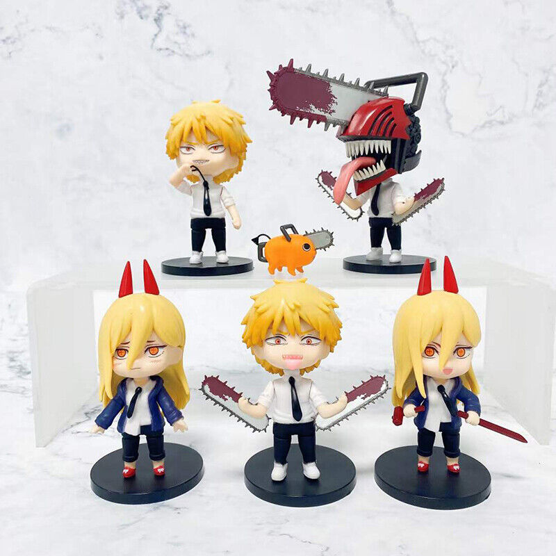 Pack of 6 Chainsaw Man Anime Figures Denji Power Pochita