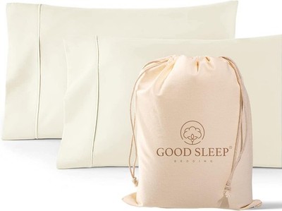 1000 TC Ivory King Pillowcases Set of 2 100% Egyptian Cotton 2 Pc King, 