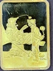 1 Oz Silver Bar  Norman Rockwell “All Amer.  May 18, 1918” Orig Gold Over Silver