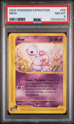 2002 POKEMON EXPEDITION #55 MEW PSA 8