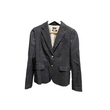 J.Crew Schoolboy Dark Gray w/ Gold Buttons Women's Blazer Jacket Size 2