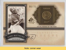 2005 SP Legendary Cuts Classic Careers Gold 6/75 Gary Matthews #CC-GM READ 0af