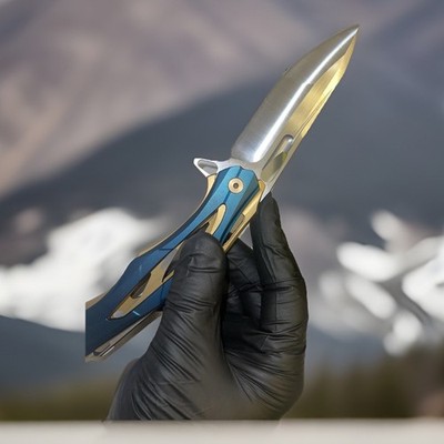 D2 Tool Steel Skeletonized Frame Lock Pocket Knife - NEW