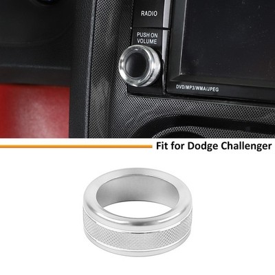 Silver Center GPS Switch Knob Trim Ring for Dodge Challenger 2009-14 Accessories