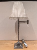 Vintage Table Lamp BHS Metal Base Adjustable Swing Arm Pleated Fabric Shade VGC