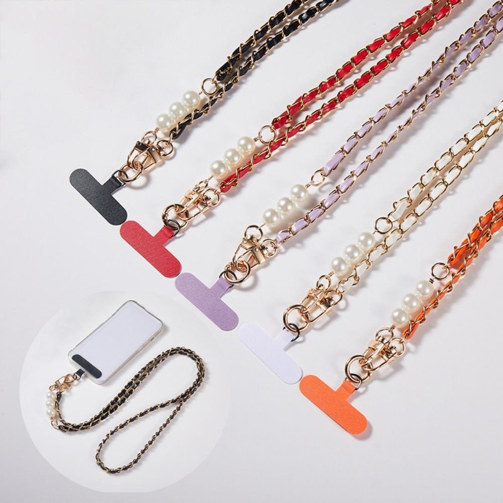 Pearl Chain Mobile Phone Lanyard Shoulder Strap Crossbody Phone Strap
