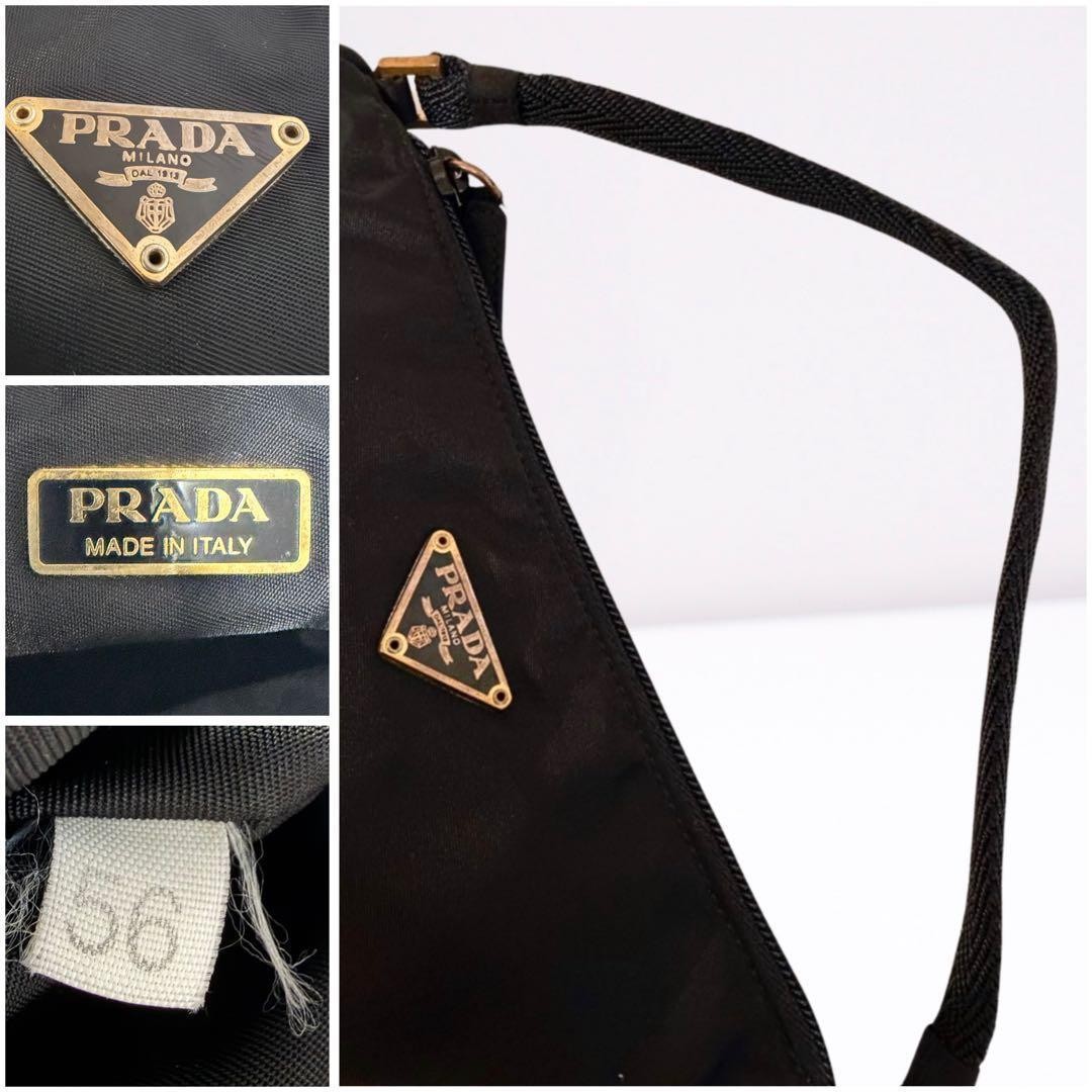 Excellent Condition PRADA Accessory Pouch Mini Bag Triangle Logo Black thumbnail 10