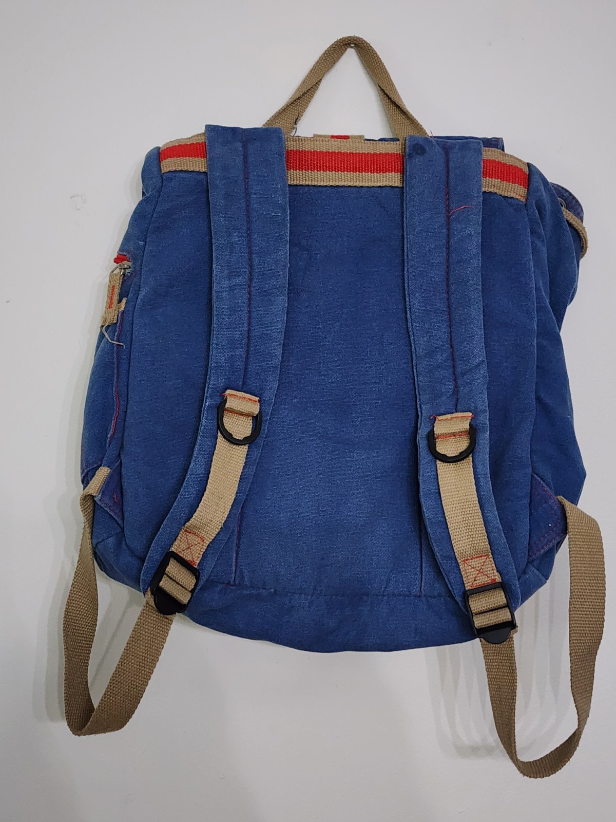 American Eagle Blue Denim Drawstring Backpack Bag… - image 5