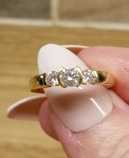 Beautiful Diamond Trilogy Ring 18K .50ct Size M