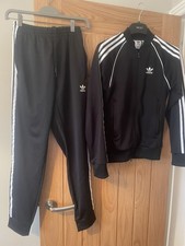Adidas Men’s black Tracksuit jacket is size XS joggers size S