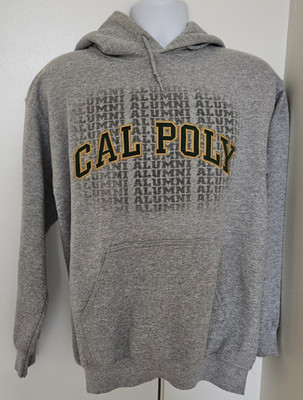 Cal Poly Alumni college hoodie gray w green & gold letters Oarsman 913 Sz Medium