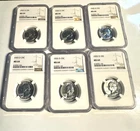 1955 D NGC MS64 Washington Silver Quarter lot of 6 coins