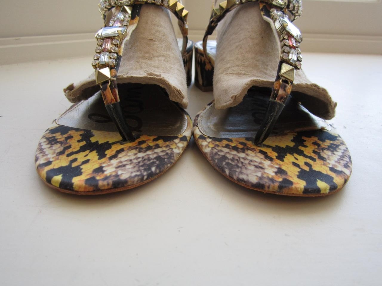 SAM EDELMAN Annalise Python Print Fabric Jeweled … - image 4