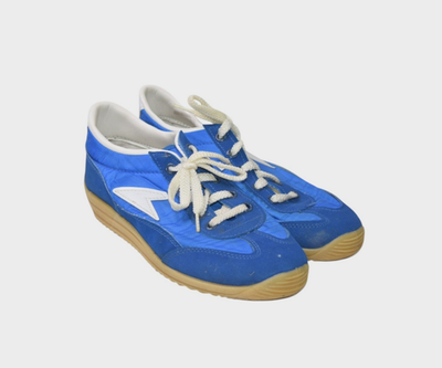 Vintage Wilsons Shoes Size 4.5 Blue Nylon Tennis Sneakers 70s Pace